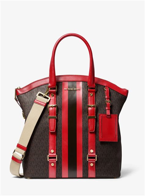 michael kors bedford red pocket tote bag|Michael Kors bedford medium tote.